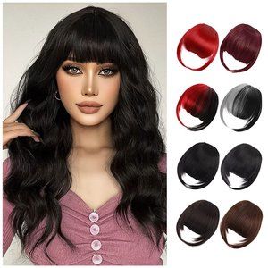 6"x10" 100% Human Hair Clip In French Bangs 5g BLACK